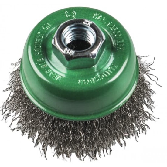 Kausveida drāšu birste ar taisniem sariem INOX BT600W/S/65/M14/INOX/0.3