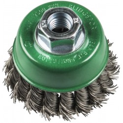 Kausveida drāšu birste ar savērptiem sariem INOX BT600Z/S/65/M14/INOX/0.5/18/1