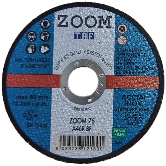 Cutting disc ZOOM A46R 125 x 1.0mm x 22.23