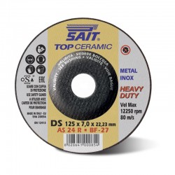Slīpdisks ar keramisko abrazīvu , SAIT DS AS 24 R, Ceramic 125x7.0x25 mm